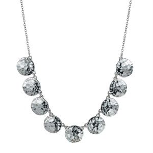 NWT, Universal Silver-tone Hammered Metals Statement Necklace, Avon.